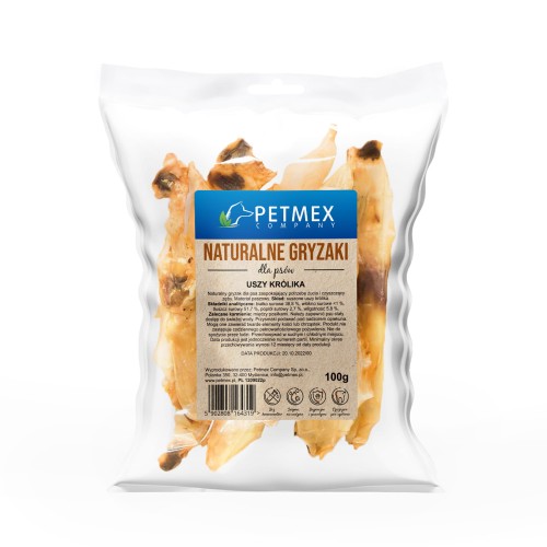 Gryzak dla psa PETMEX Uszy królika 100g.jpg